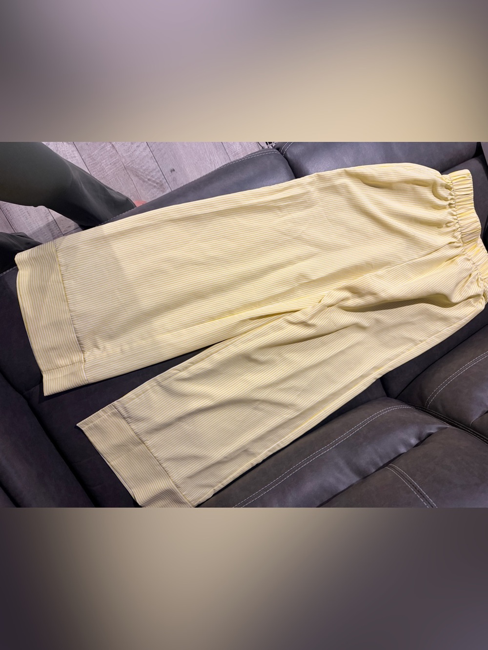 Yellow striped trousers